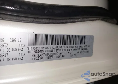 2018 Dodge Journey Se z USA, uszkodzony, nr VIN 3C4PDCAB7JT520916